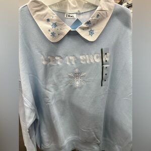 Holiday Blue Let is Snow Crewneck Ugly And Cute Christmas Sweatshirt bh.